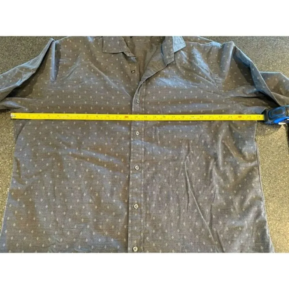 Polo Ralph‎ Lauren Men's Grey Button Down All Over Diamond Size XL